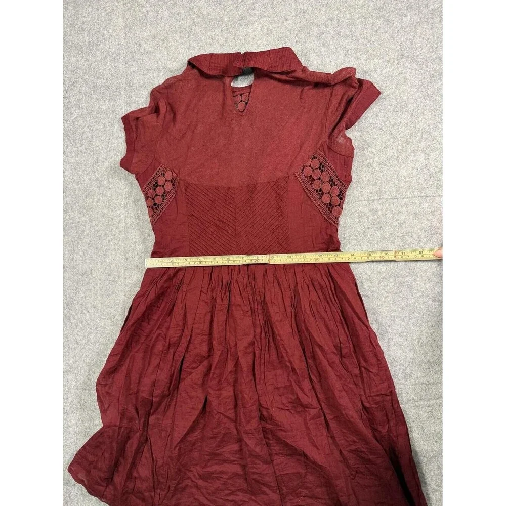 Free People Womens Dress Size 6 Boho Crochet Lace Fit Flare Mini - Picture 8 of 8